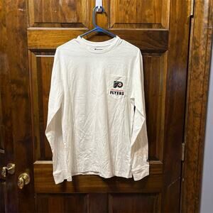 Champion Philadelphia Flyers Long Sleeve Pocket T-Shirt Womens M White NHL